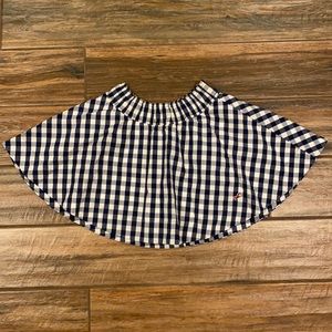 NWT Hollister navy blue & white gingham skirt S